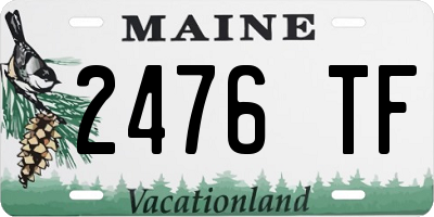 ME license plate 2476TF