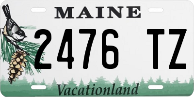 ME license plate 2476TZ