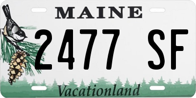 ME license plate 2477SF