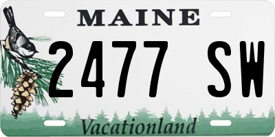ME license plate 2477SW