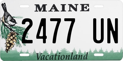 ME license plate 2477UN