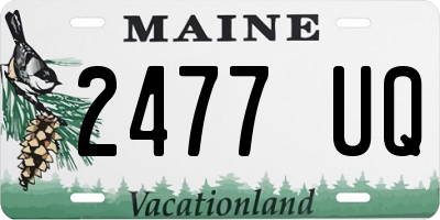 ME license plate 2477UQ