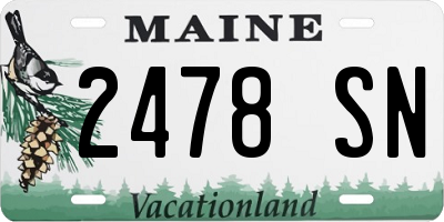 ME license plate 2478SN