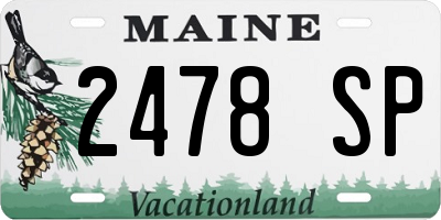ME license plate 2478SP