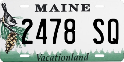 ME license plate 2478SQ