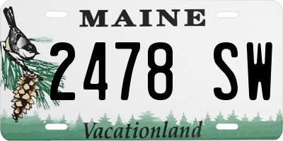 ME license plate 2478SW
