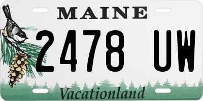 ME license plate 2478UW