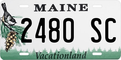 ME license plate 2480SC