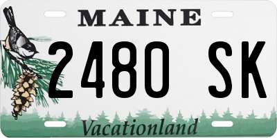 ME license plate 2480SK