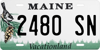 ME license plate 2480SN