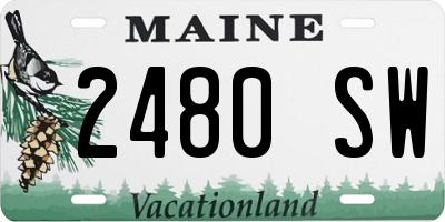 ME license plate 2480SW