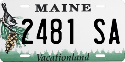 ME license plate 2481SA