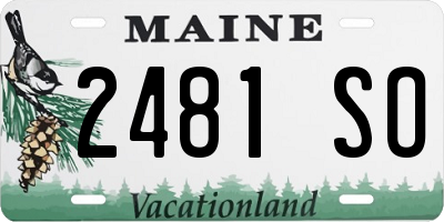 ME license plate 2481SO