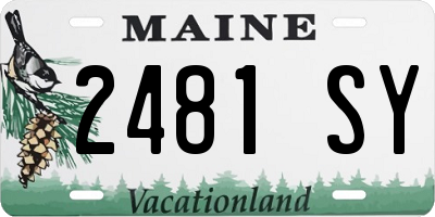 ME license plate 2481SY