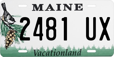 ME license plate 2481UX