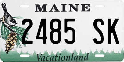 ME license plate 2485SK
