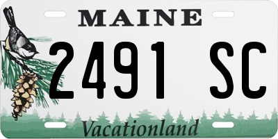 ME license plate 2491SC