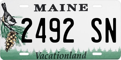 ME license plate 2492SN