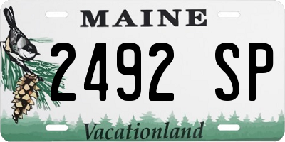 ME license plate 2492SP