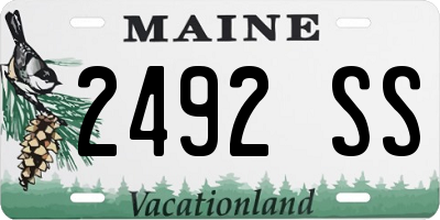 ME license plate 2492SS