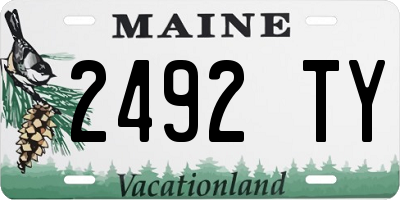 ME license plate 2492TY