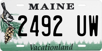 ME license plate 2492UW