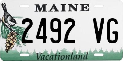 ME license plate 2492VG