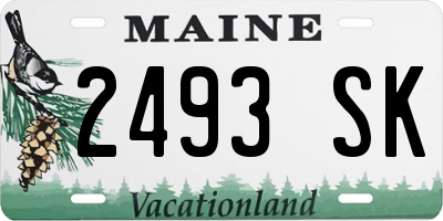 ME license plate 2493SK