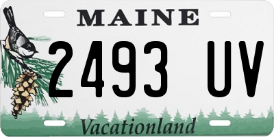 ME license plate 2493UV