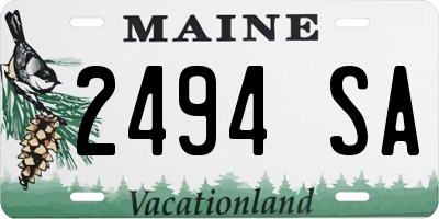 ME license plate 2494SA