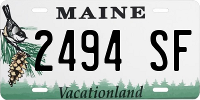 ME license plate 2494SF