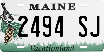 ME license plate 2494SJ