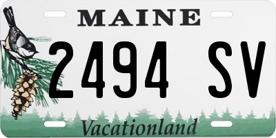ME license plate 2494SV