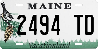 ME license plate 2494TD
