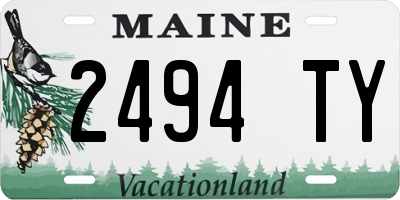 ME license plate 2494TY