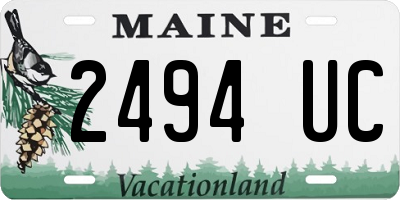 ME license plate 2494UC