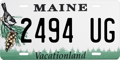 ME license plate 2494UG