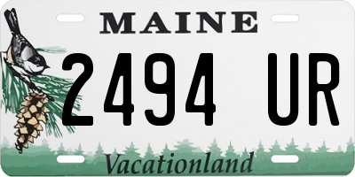 ME license plate 2494UR