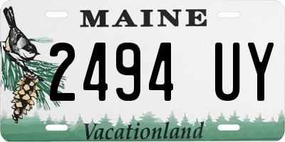 ME license plate 2494UY