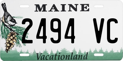 ME license plate 2494VC