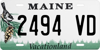 ME license plate 2494VD