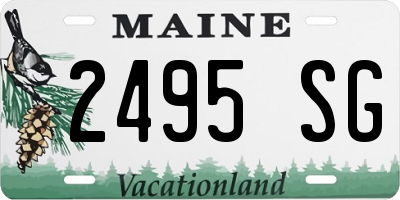 ME license plate 2495SG