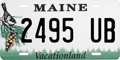 ME license plate 2495UB