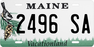 ME license plate 2496SA