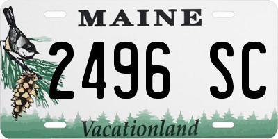 ME license plate 2496SC
