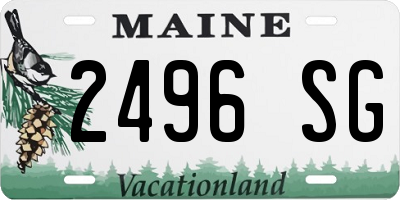 ME license plate 2496SG