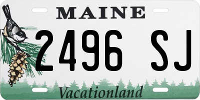 ME license plate 2496SJ
