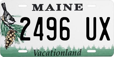 ME license plate 2496UX