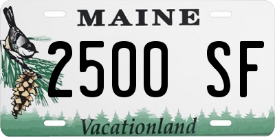 ME license plate 2500SF