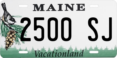 ME license plate 2500SJ